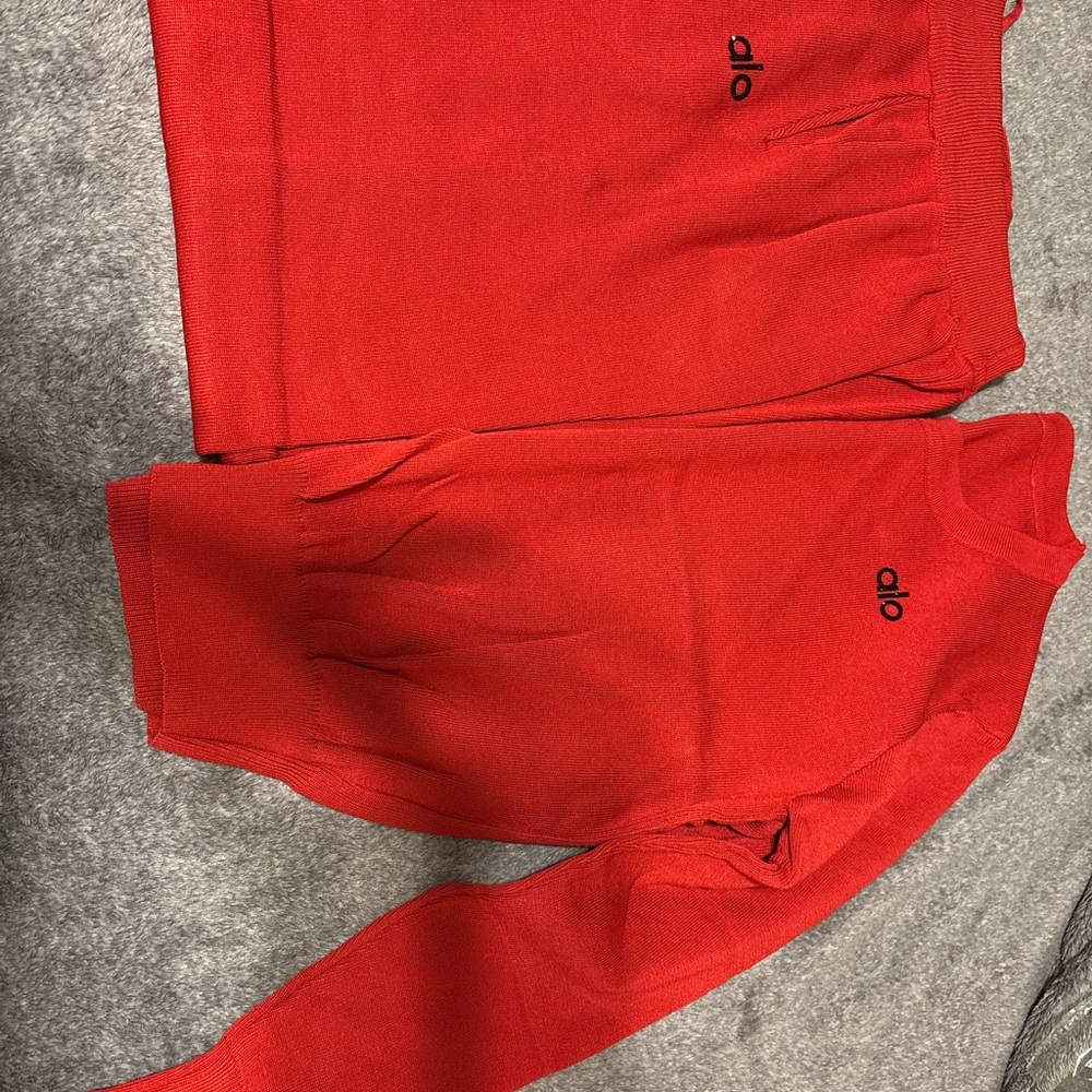 ALO Yoga Red Long Sleeve Dress